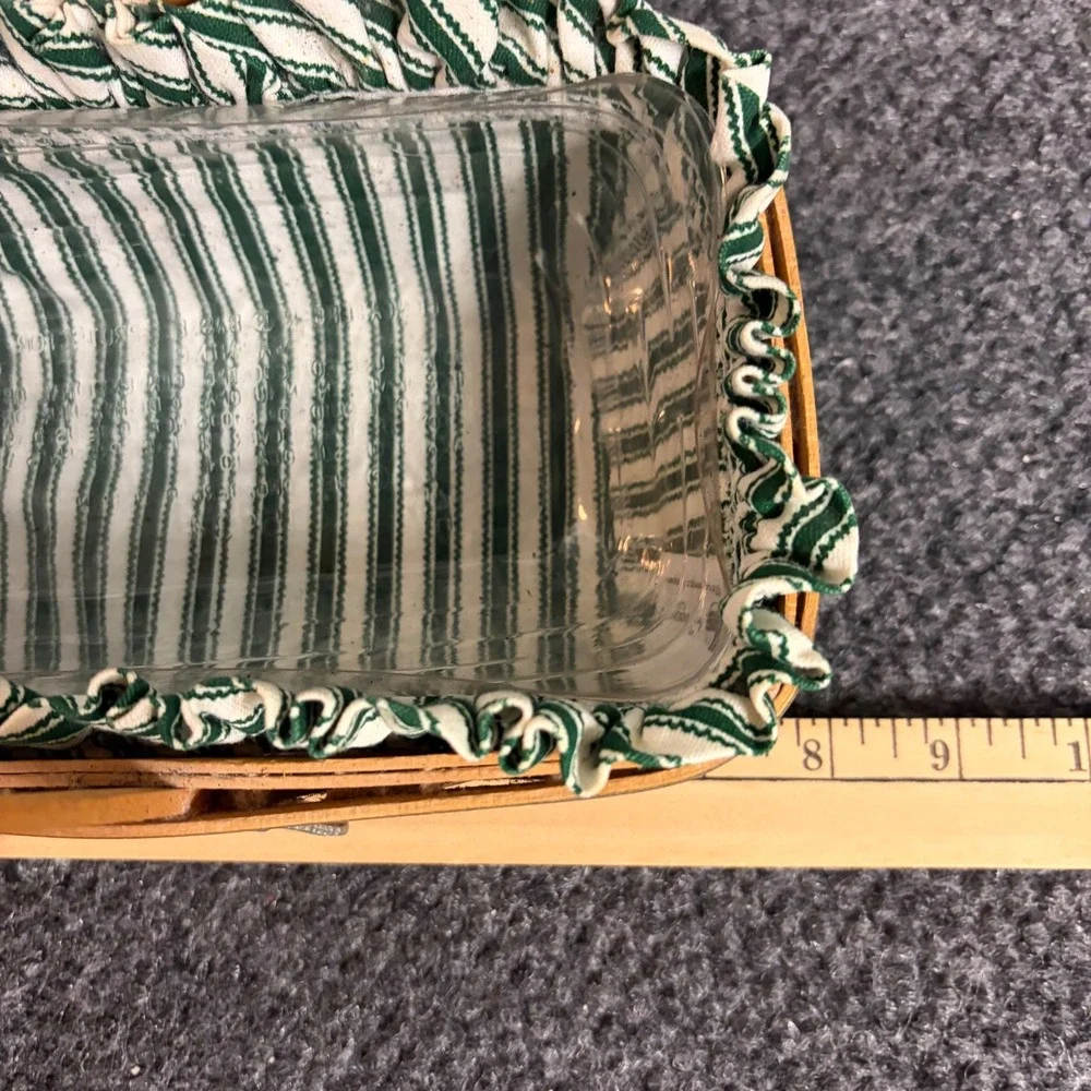 Longaberger 1997 Sweetheart Sweet Treats Basket Green Accent Liner Protector